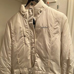 Women's White Down Coat, Size Large